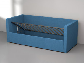 Кровать мягкая с подъёмным механизмом арт. 030 синий в Троицке - troick.magazinmebel.ru | фото - изображение 2
