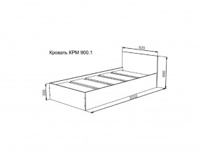 Кровать Мори КРМ 900.1 графит в Троицке - troick.magazinmebel.ru | фото - изображение 2