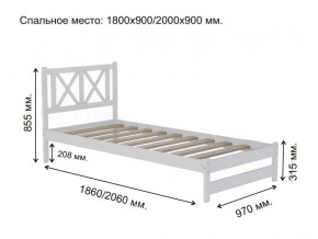 Кровать односпальная Аист-7 Классика белый 2000х900 мм в Троицке - troick.magazinmebel.ru | фото - изображение 2