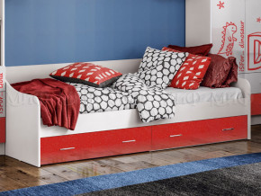 Кровать с ящиками Вега Алфавит Красный в Троицке - troick.magazinmebel.ru | фото - изображение 1