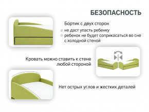 Кровать с ящиком Letmo авокадо (рогожка) в Троицке - troick.magazinmebel.ru | фото - изображение 12