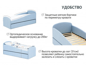 Кровать с ящиком Letmo небесный (рогожка) в Троицке - troick.magazinmebel.ru | фото - изображение 14
