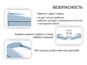 Кровать с ящиком Letmo небесный (рогожка) в Троицке - troick.magazinmebel.ru | фото - изображение 15