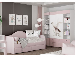 Кровать с мягкой обивкой Алиса ПМ-332.18 велюр розовый в Троицке - troick.magazinmebel.ru | фото - изображение 3