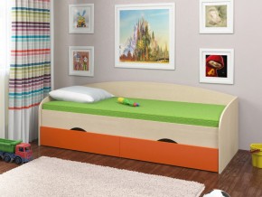 Кровать Соня 2 дуб молочный-оранжевый в Троицке - troick.magazinmebel.ru | фото - изображение 1