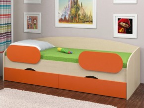 Кровать Соня 2 дуб молочный-оранжевый в Троицке - troick.magazinmebel.ru | фото - изображение 2