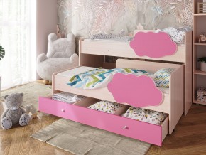 Кровать Соник с ящиком млечный дуб-розовый в Троицке - troick.magazinmebel.ru | фото