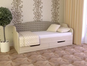 Кровать Юниор Тип 2 Микровелюр-плетенка светлая 800х1600 в Троицке - troick.magazinmebel.ru | фото