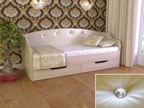 Кровать Юниор Тип 2 шимо светлый, белый перламутр 900х2000 в Троицке - troick.magazinmebel.ru | фото