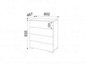 М05 (ручка брусок) Комод (4 ящика) в Троицке - troick.magazinmebel.ru | фото