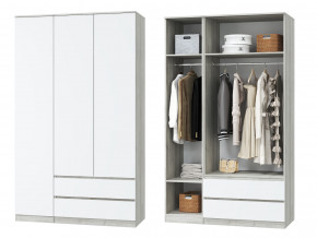 Шкаф для одежды трехдверный Лори дуб серый, белый в Троицке - troick.magazinmebel.ru | фото
