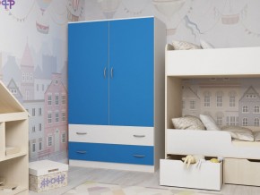 Шкаф двухстворчатый белый-голубой в Троицке - troick.magazinmebel.ru | фото - изображение 1