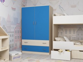Шкаф двухстворчатый дуб молочный-голубой в Троицке - troick.magazinmebel.ru | фото - изображение 1