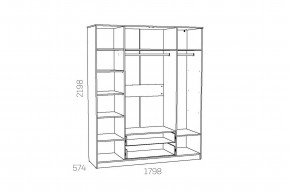 Шкаф комбинированный Оливия НМ 011.84 Х в Троицке - troick.magazinmebel.ru | фото - изображение 3